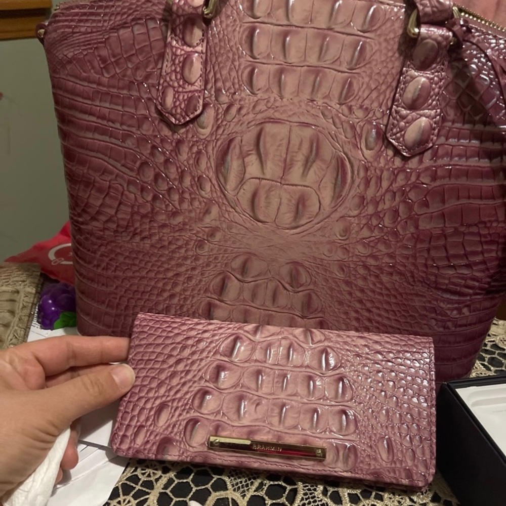 Brahmin Duxbury Tea Rose and matching wallet